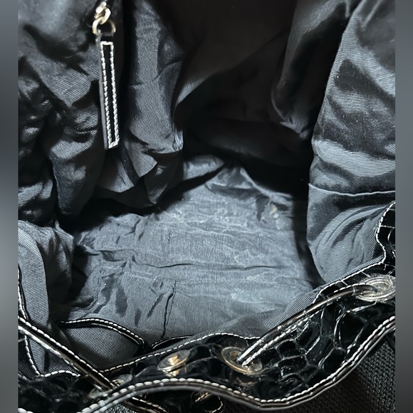 Charles David Large Black Patent Leather Top Handle Satchel Handbag - Picture 11 of 16